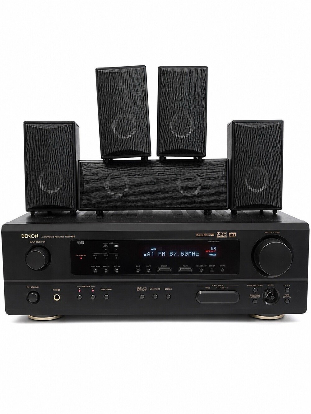 Denon AVR-484 5.1 A/V Receiver + Onix Rocket Tyke RT1 5.1 Speaker System